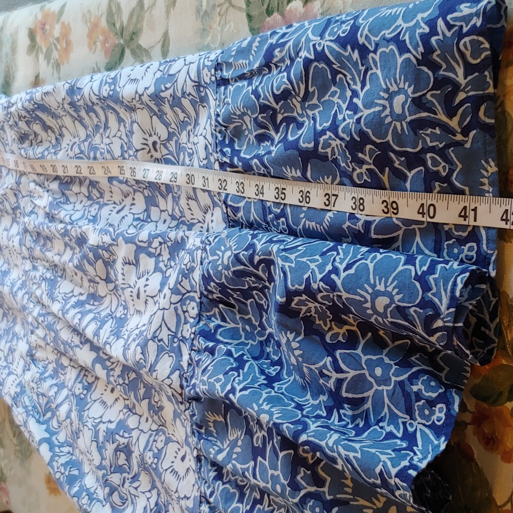 J. Crew Cotton Tiered Ruffle Midi Dress Blue Floral Women's size 10 - Picture 10 of 17